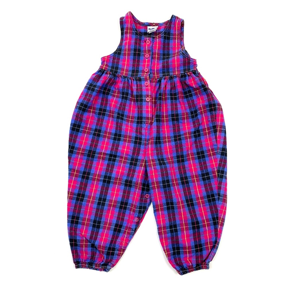 Vtg 90s OshKosh B'Gosh Retro Plaid Bubble Romper